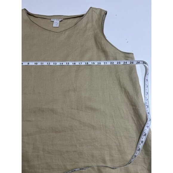 Annie Alexander Linen Skirt Jacket Top Khaki 22W Plus Cottagecore Vintage Retro - Picture 9 of 16